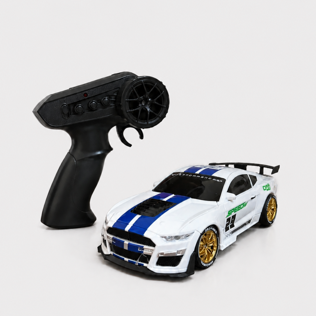 Personalized Rakhi Gift Box + ODC Sports Series Mustang RC Car With Smoke (1:24)