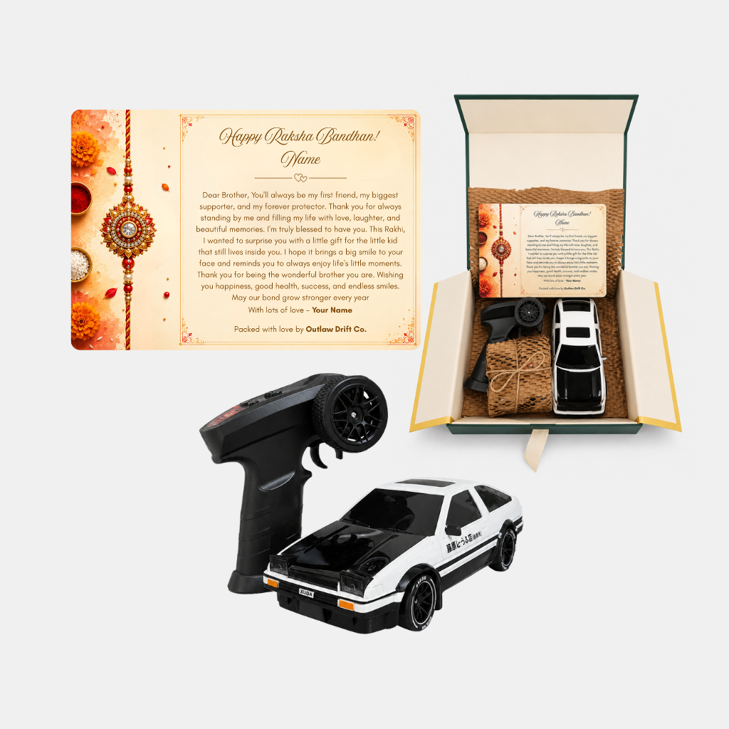 Personalized Rakhi Box + ODC Pro Series AE86 RC Drift Car With Smoke (1:24)