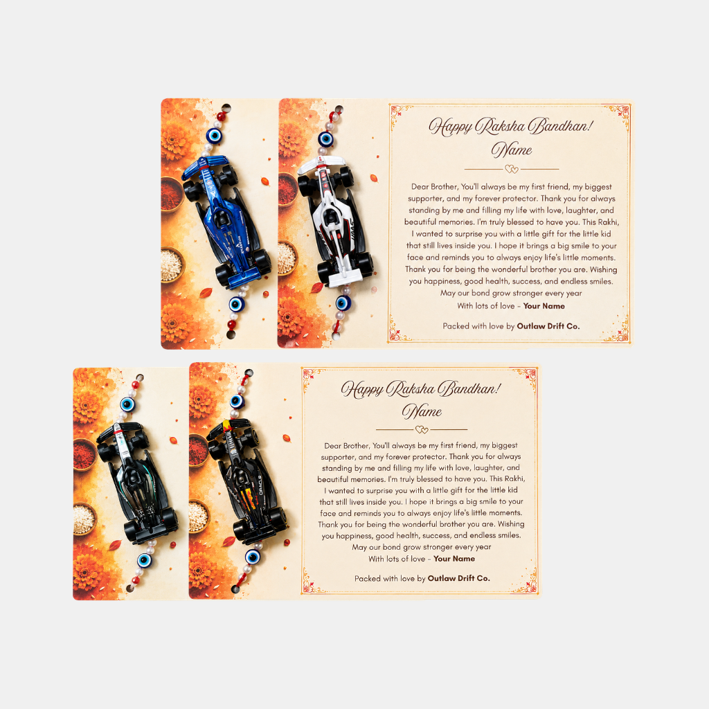 ODC Rakhi Special Personalized Hot Wheels F1 Rakhi Pack of 4