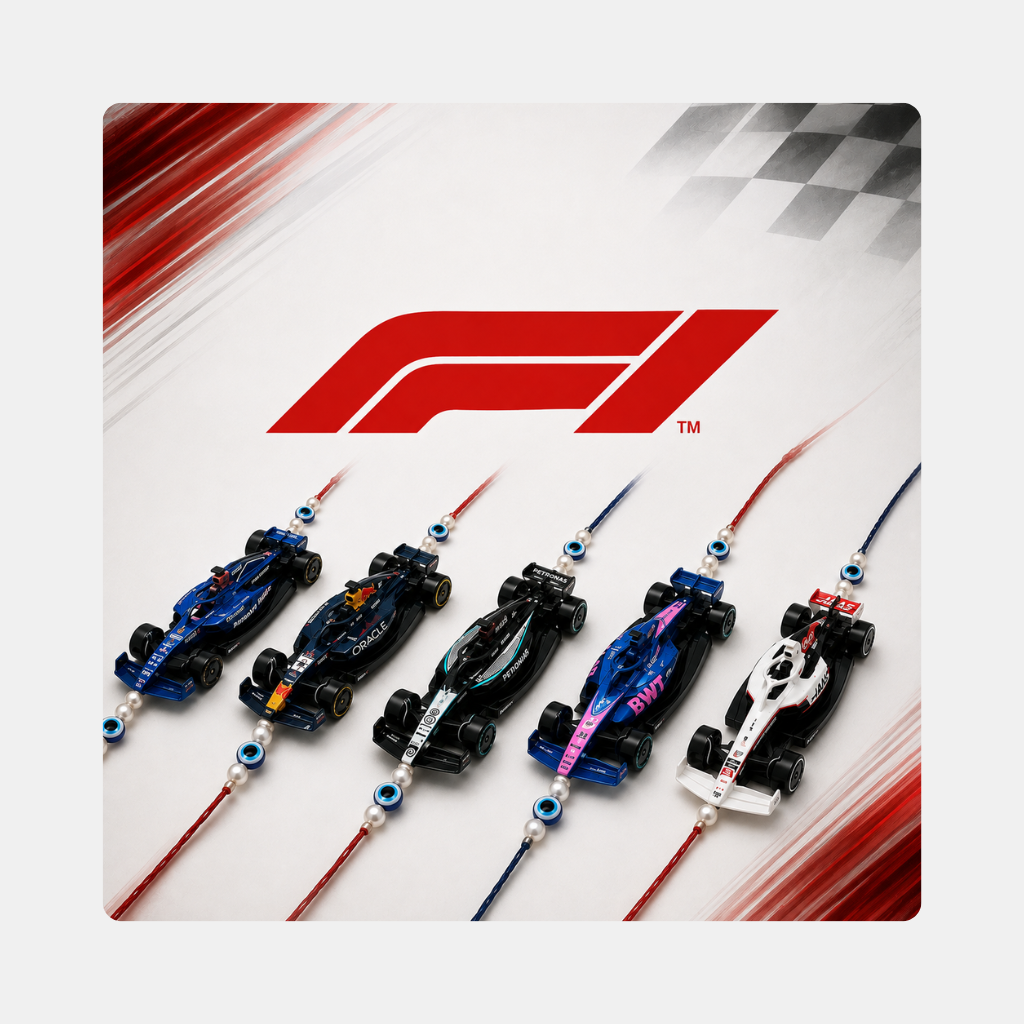 ODC Rakhi Special Personalized Hot Wheels F1 Rakhi Pack of 4