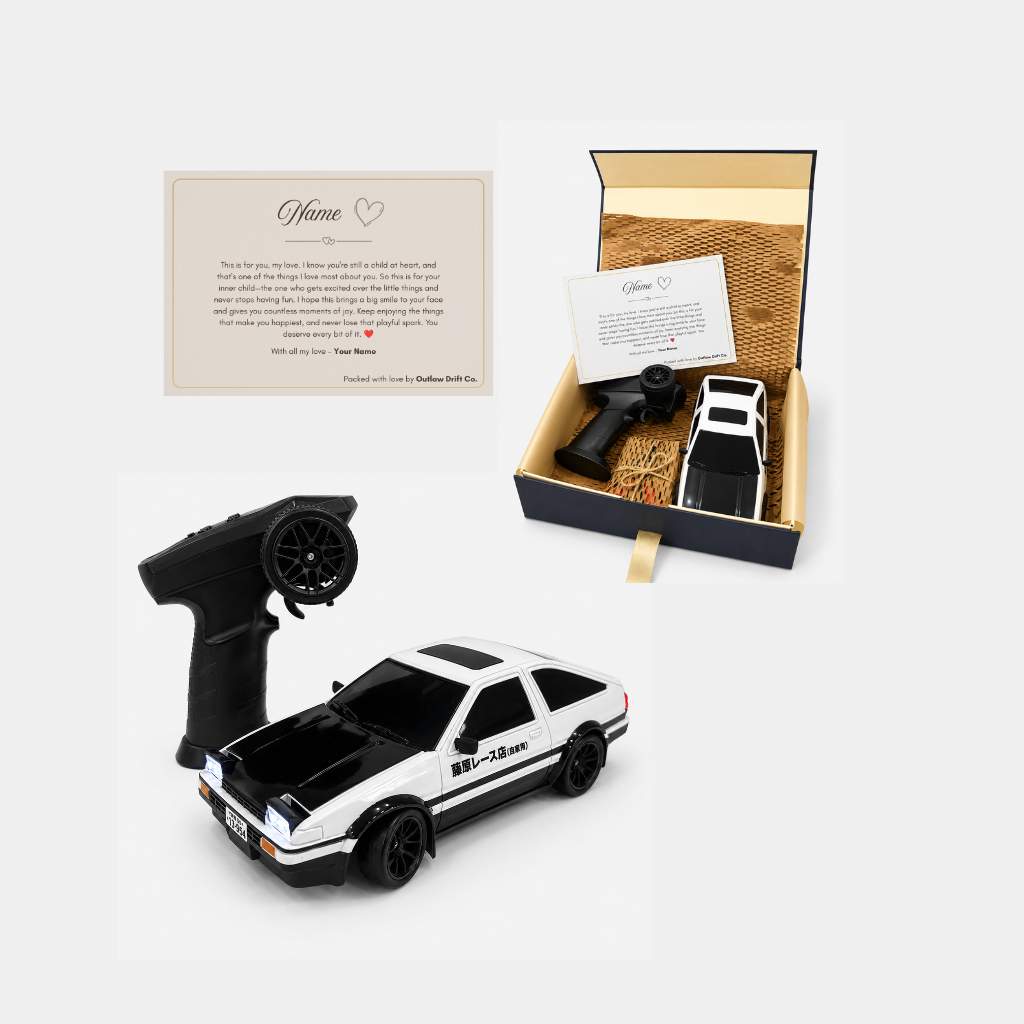 Personalized Gift Box + ODC Retro Series AE86 RC Drift Car With Smoke (1:24)
