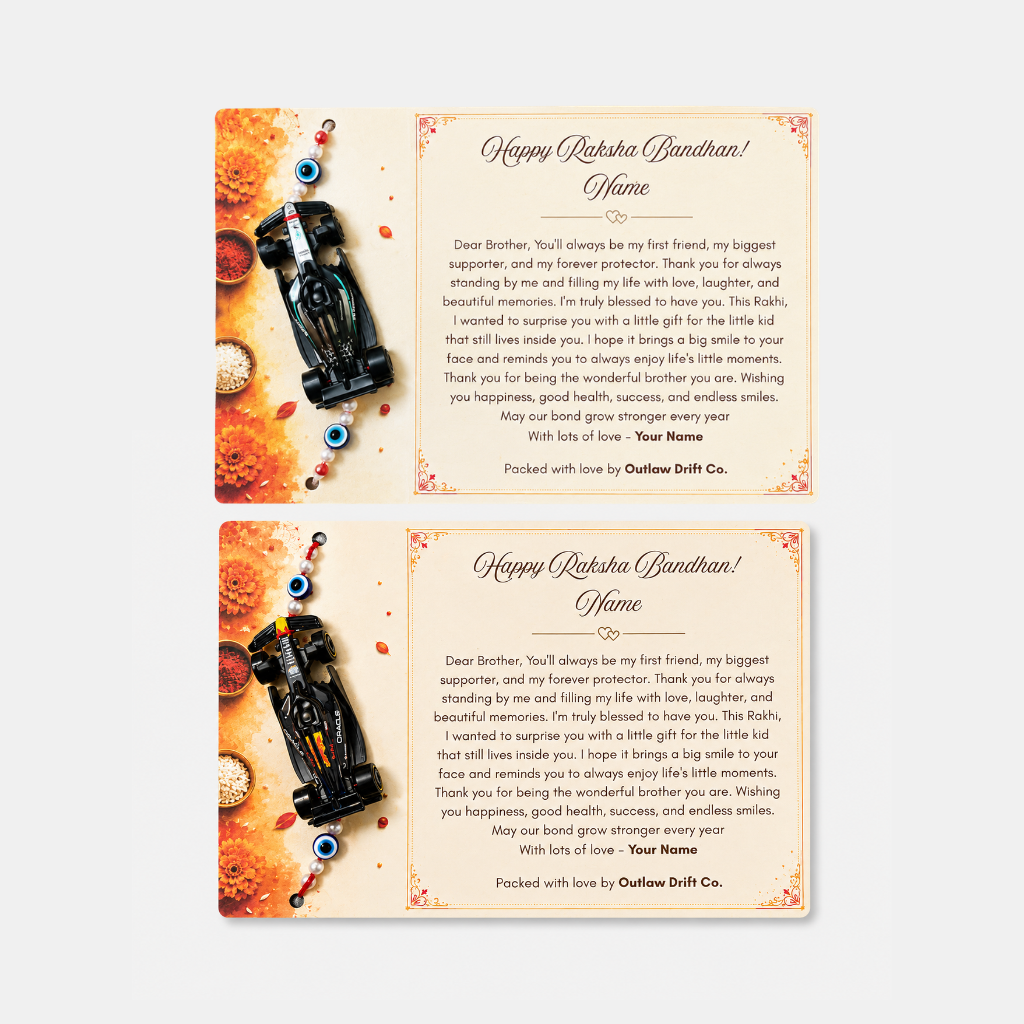 ODC Rakhi Special Personalized Hot Wheels F1 Rakhi Pack of 2